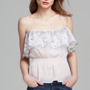 Guess True White Eyelet Strappy Top XS